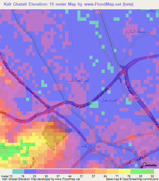 Kafr Ghatati,Egypt Elevation Map