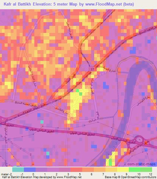 Kafr al Battikh,Egypt Elevation Map