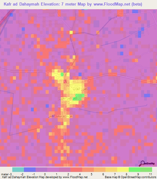 Kafr ad Dahaymah,Egypt Elevation Map