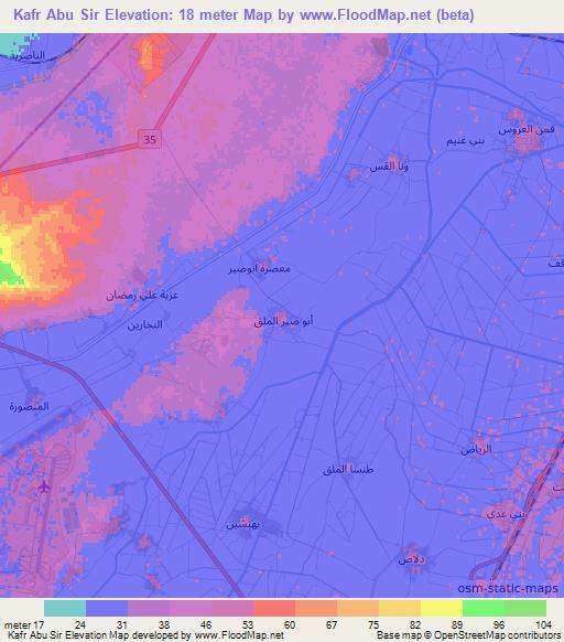 Kafr Abu Sir,Egypt Elevation Map