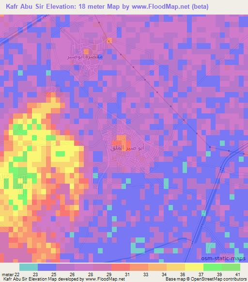 Kafr Abu Sir,Egypt Elevation Map