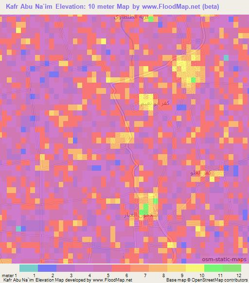 Kafr Abu Na`im,Egypt Elevation Map