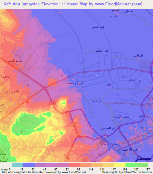 Kafr Abu 'umaydah,Egypt Elevation Map