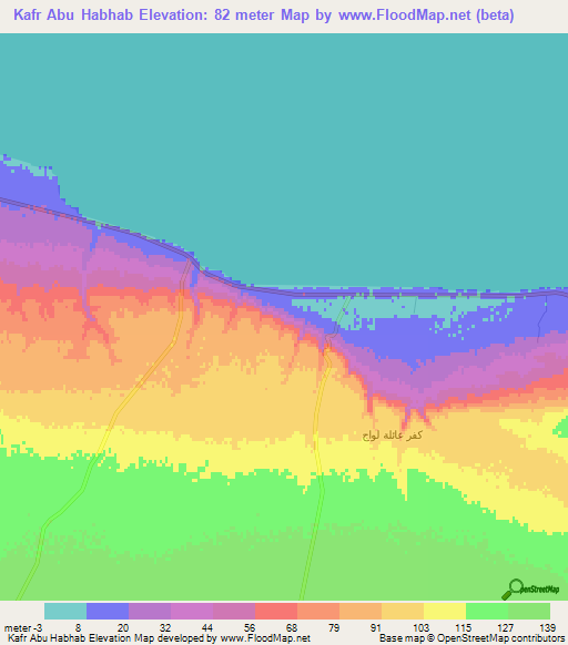 Kafr Abu Habhab,Egypt Elevation Map