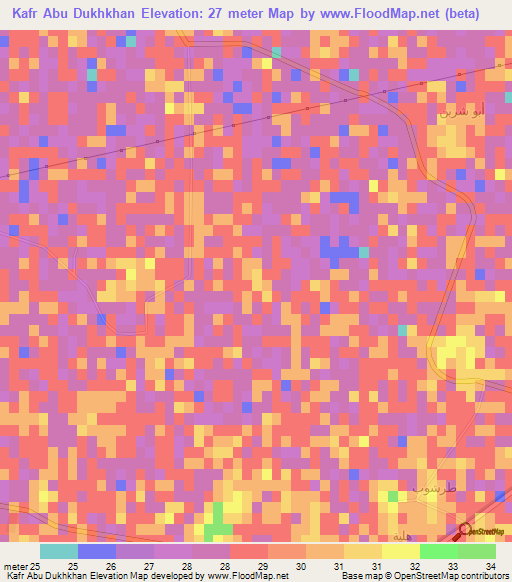 Kafr Abu Dukhkhan,Egypt Elevation Map