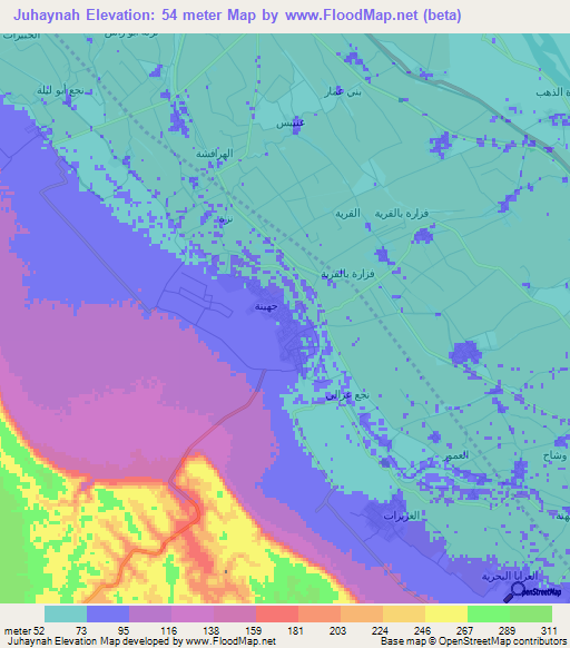 Juhaynah,Egypt Elevation Map