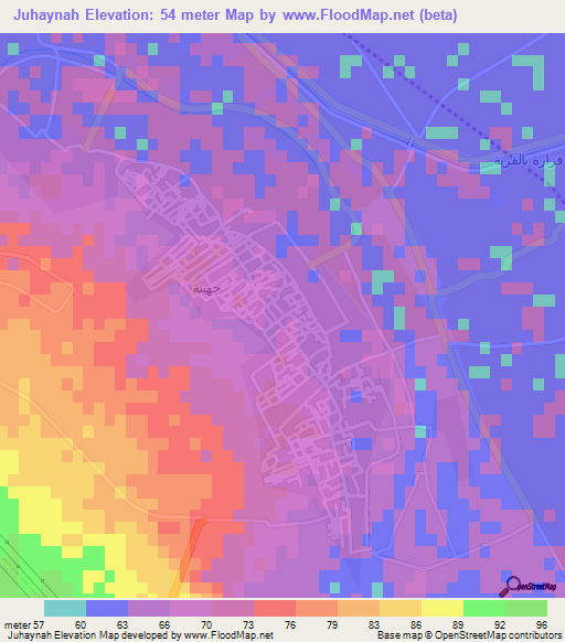 Juhaynah,Egypt Elevation Map