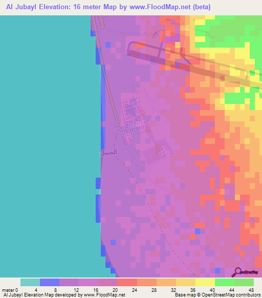 Al Jubayl,Egypt Elevation Map