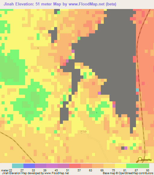 Jinah,Egypt Elevation Map