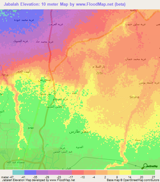 Jabalah,Egypt Elevation Map