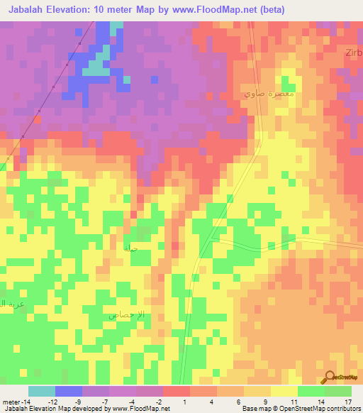 Jabalah,Egypt Elevation Map