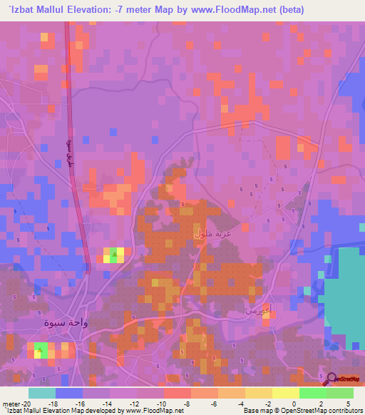 `Izbat Mallul,Egypt Elevation Map