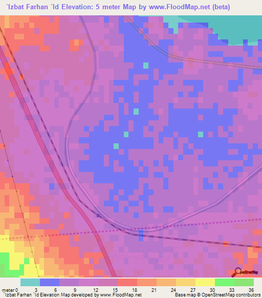 `Izbat Farhan `Id,Egypt Elevation Map