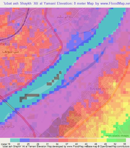 `Izbat ash Shaykh `Ali al Yamani,Egypt Elevation Map