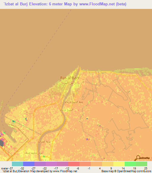 `Izbat al Burj,Egypt Elevation Map