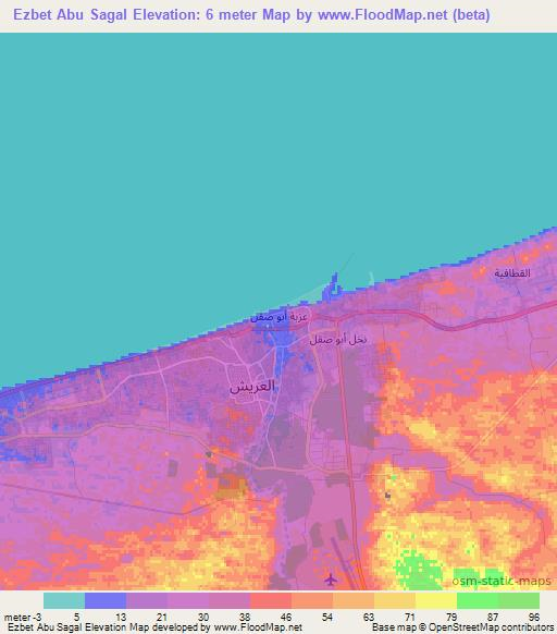 Ezbet Abu Sagal,Egypt Elevation Map