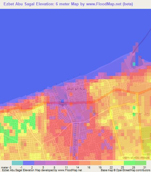 Ezbet Abu Sagal,Egypt Elevation Map