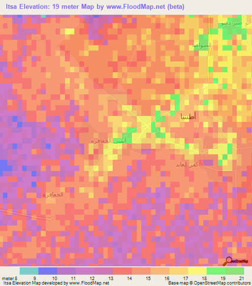 Itsa,Egypt Elevation Map