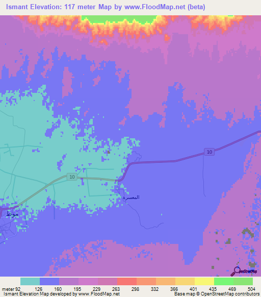 Ismant,Egypt Elevation Map