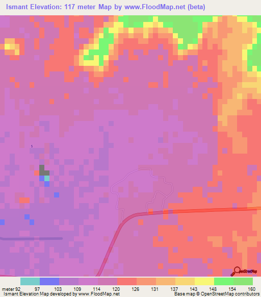 Ismant,Egypt Elevation Map