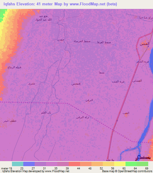 Iqfahs,Egypt Elevation Map