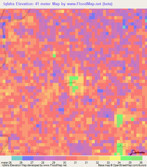 Iqfahs,Egypt Elevation Map