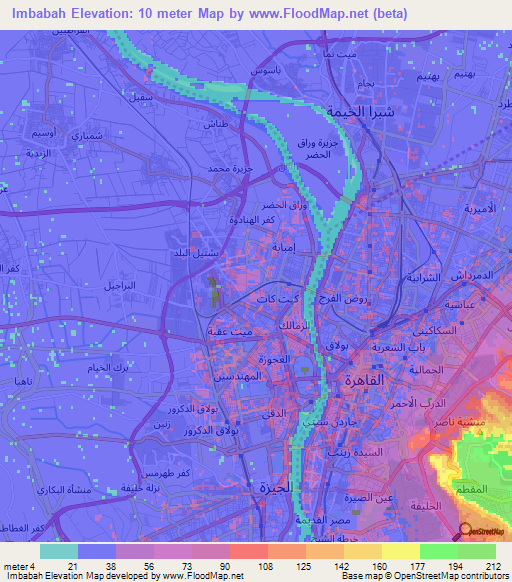 Imbabah,Egypt Elevation Map