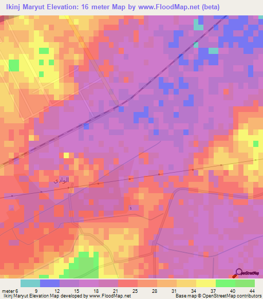 Ikinj Maryut,Egypt Elevation Map