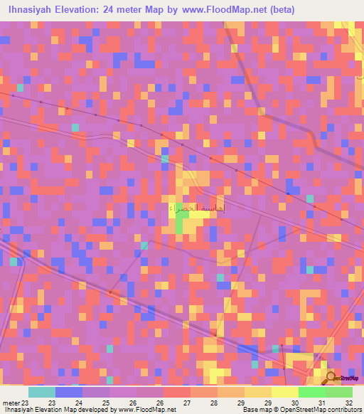 Ihnasiyah,Egypt Elevation Map