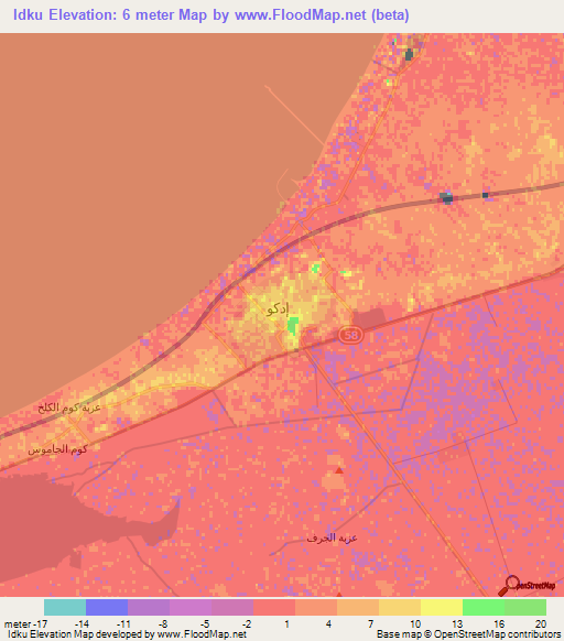 Idku,Egypt Elevation Map