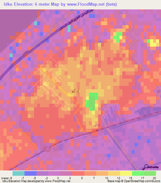 Idku,Egypt Elevation Map