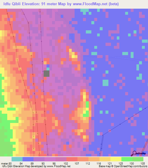 Idfu Qibli,Egypt Elevation Map