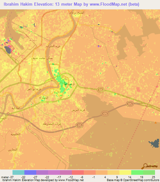 Ibrahim Hakim,Egypt Elevation Map