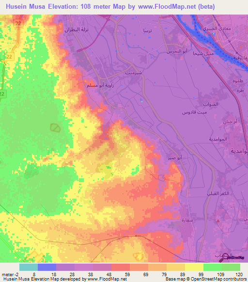 Husein Musa,Egypt Elevation Map