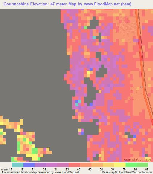 Gourmashine,Egypt Elevation Map