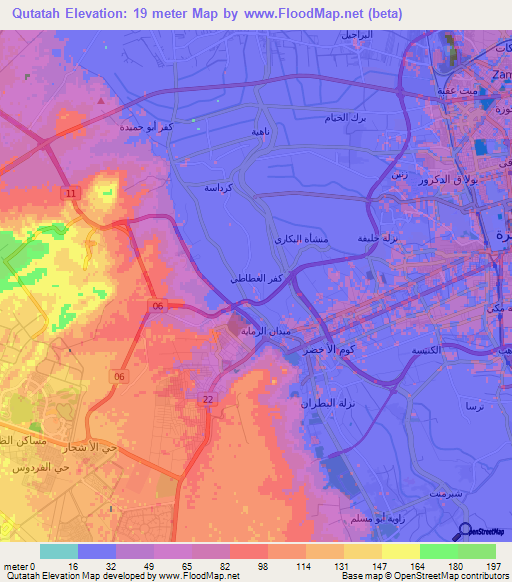 Qutatah,Egypt Elevation Map