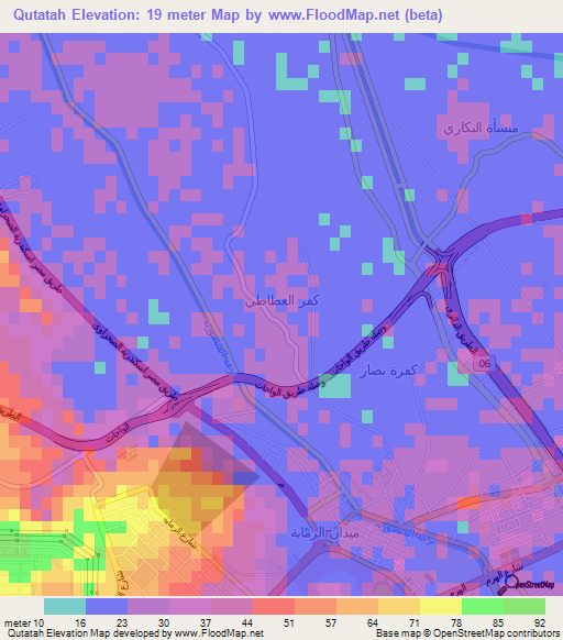 Qutatah,Egypt Elevation Map