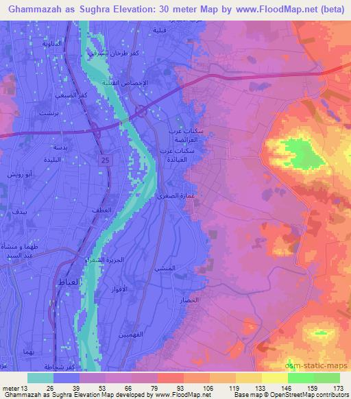 Ghammazah as Sughra,Egypt Elevation Map