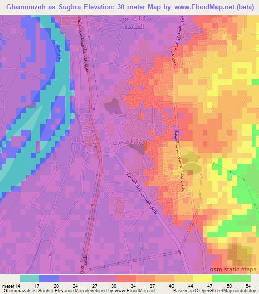 Ghammazah as Sughra,Egypt Elevation Map