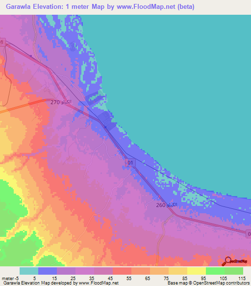 Garawla,Egypt Elevation Map