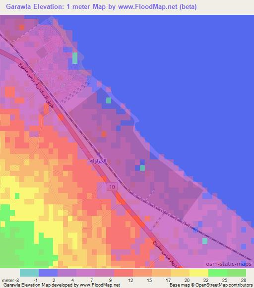 Garawla,Egypt Elevation Map