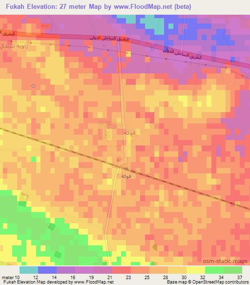 Fukah,Egypt Elevation Map