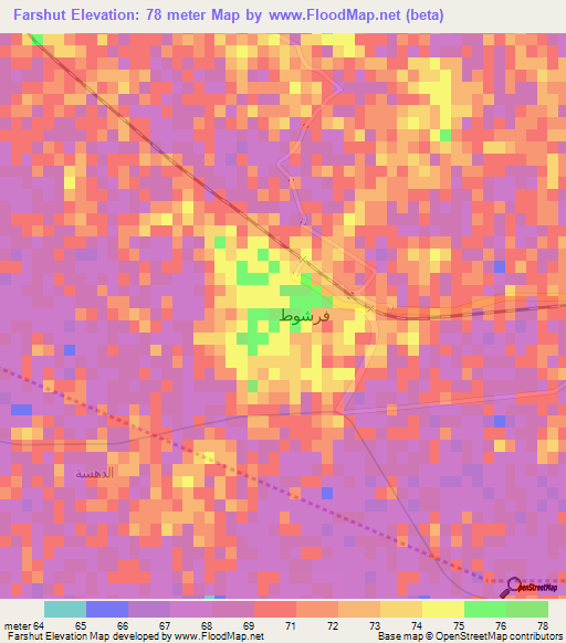 Farshut,Egypt Elevation Map