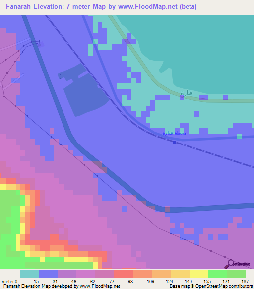 Fanarah,Egypt Elevation Map