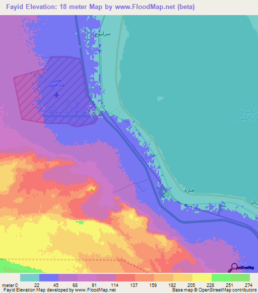 Fayid,Egypt Elevation Map