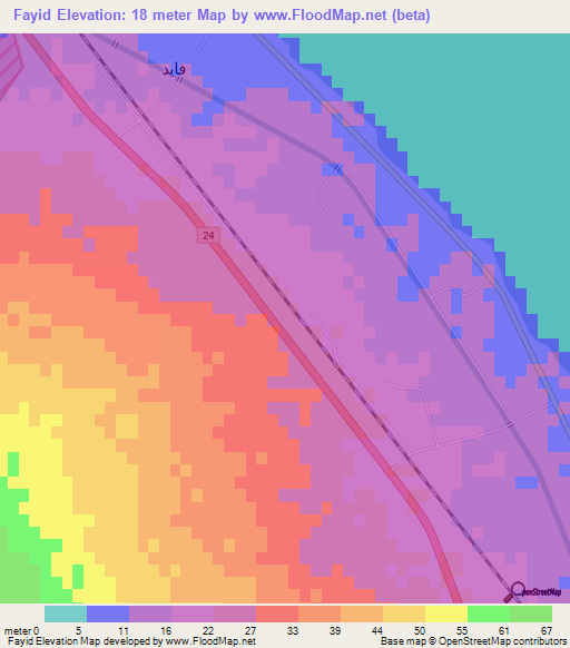 Fayid,Egypt Elevation Map