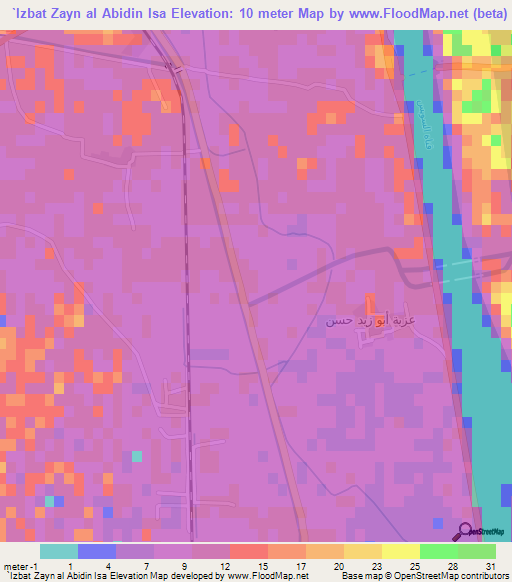 `Izbat Zayn al Abidin Isa,Egypt Elevation Map