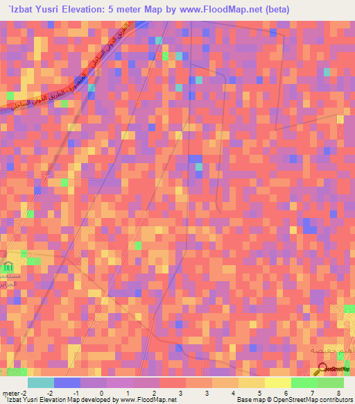 `Izbat Yusri,Egypt Elevation Map