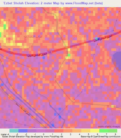 `Ezbet Sholah,Egypt Elevation Map