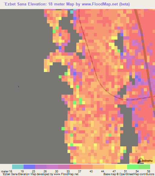 `Ezbet Sana,Egypt Elevation Map